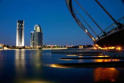 View of river with buildings in background