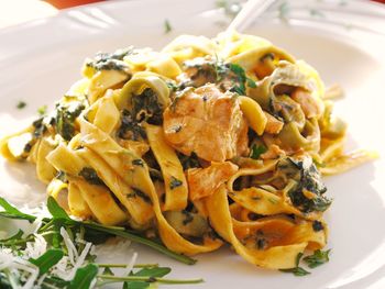 Close-up of pasta in plate