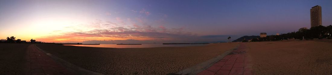Scenic view of sea at sunset
