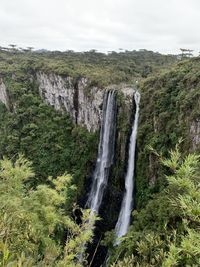 Scenic view of waterfall