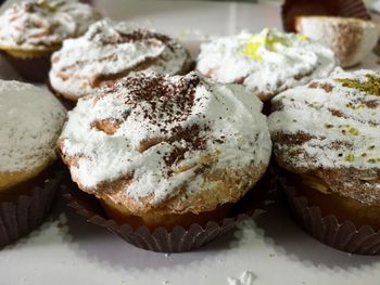 Close-up of cupcakes on table