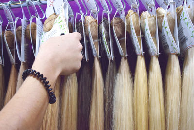  clip-in hair extensions equipment of natural hair. hair ombre balayage samples.