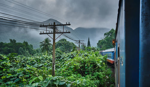 Panoramic view of train against sky