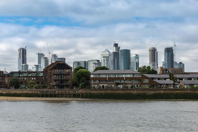 London skyscrapers skyline and river thames, london.