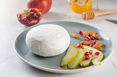 Close-up of food in plate on table