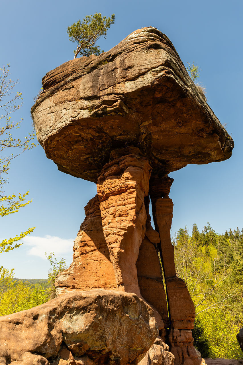 LOW ANGLE VIEW OF ROCK FORMATIONS
