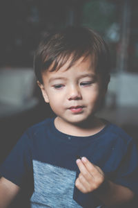 Close-up portrait of cute boy