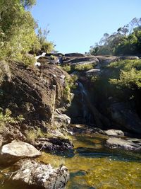 Scenic view of waterfall