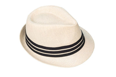 Close-up of hat against white background