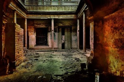 Interior of abandoned building