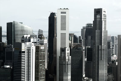 Low angle view of modern buildings against sky