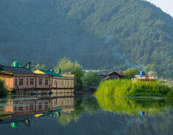 Scenic view of lake against mountain