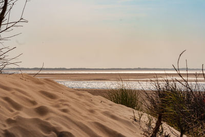 Scenic view of beach against sky