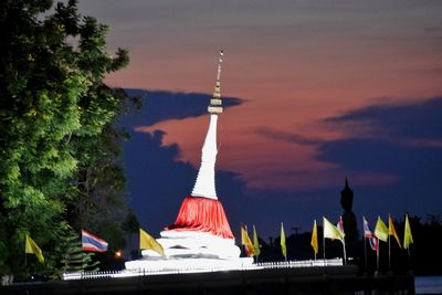 View of monument at night