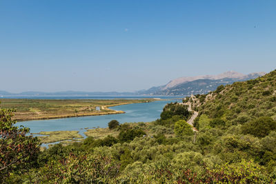 Scenic view of landscape against clear sky