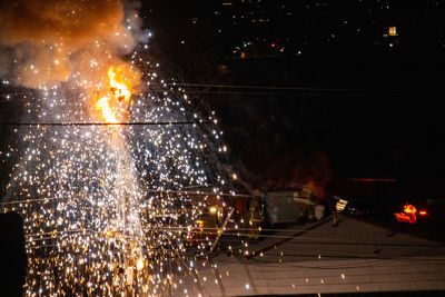 People on street at night