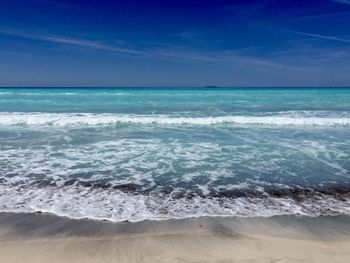 Turquoise beach near the tuscany village rosignano marittimo in italy