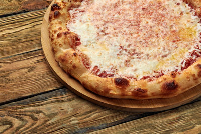 Close-up of pizza on table