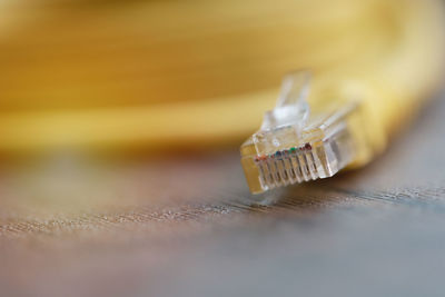 Close-up of computer keyboard on table