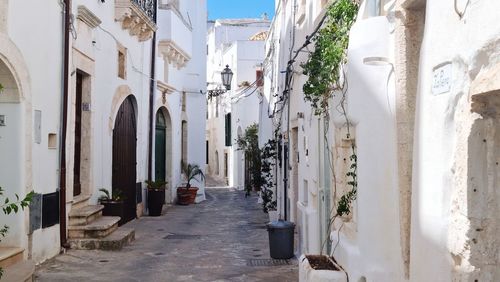 Narrow alley amidst buildings in town