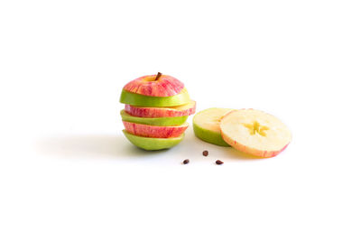 Close-up of apple against white background