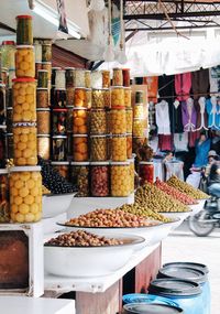 Various vegetables for sale at market stall