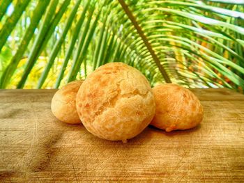 Close-up of fresh bread on table