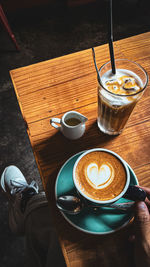 High angle view of food on table