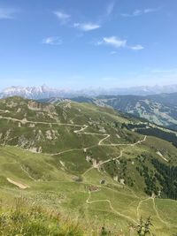 Scenic view of mountains against sky