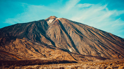 Scenic view of volcanic mountain