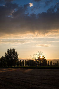 Countryside landscape against scenic sky