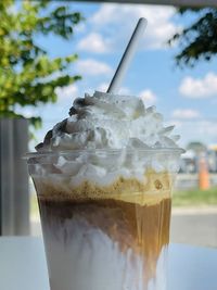 Close-up of drink on table