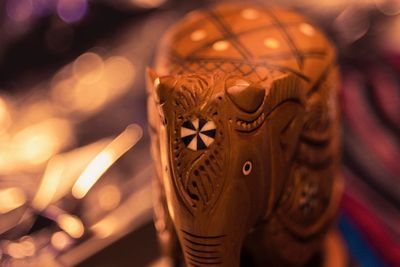 Close-up of wooden decoration on table