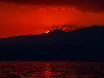 Scenic view of sea against sky at sunset