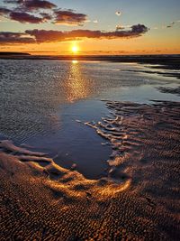 Scenic view of sea during sunset