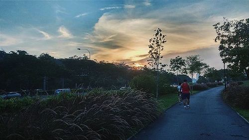 People walking on footpath