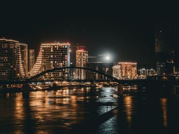 Illuminated city at night