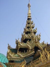 Low angle view of temple against clear sky