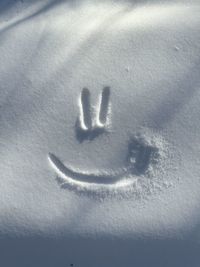 High angle view of text on wall