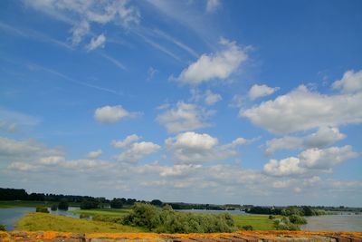 Scenic view of landscape against cloudy sky