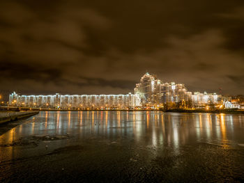 Illuminated city at night