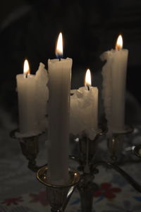 Close-up of burning candle