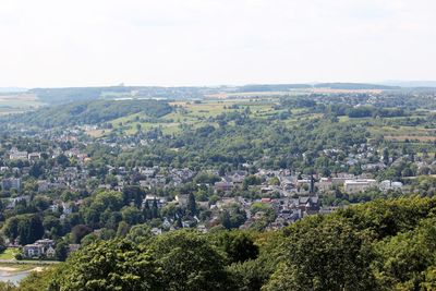 High angle view of cityscape against sky