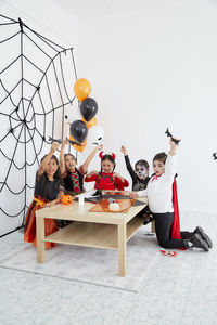 Group of people holding food