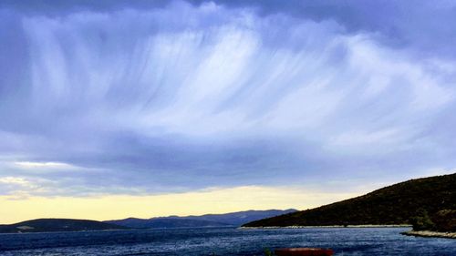 Scenic view of sea against sky at sunset