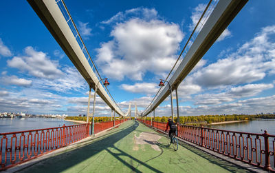 Bridge over river against sky