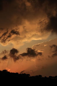 Low angle view of sky during sunset