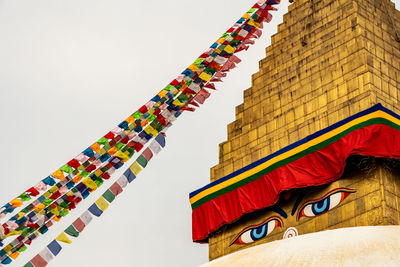 Low angle view of temple against clear sky