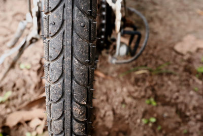 Close-up of bicycle wheel