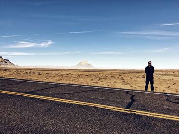 Man standing in desert